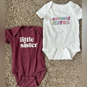 Sister onesie pack, baby girls 3-6M